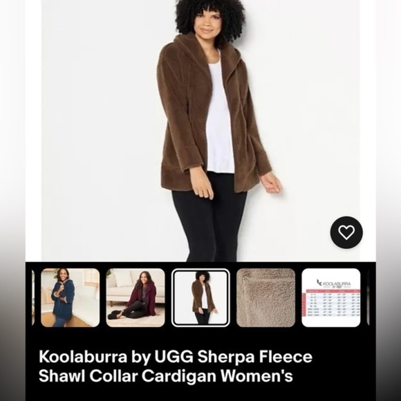 Koolaburra by UGG Sherpa Fleece Shawl Collar‎ Cardigan Size Large - Picture 1 of 8